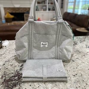Herschel Light Grey Crosshatch/Lucite Green Diaper Bag